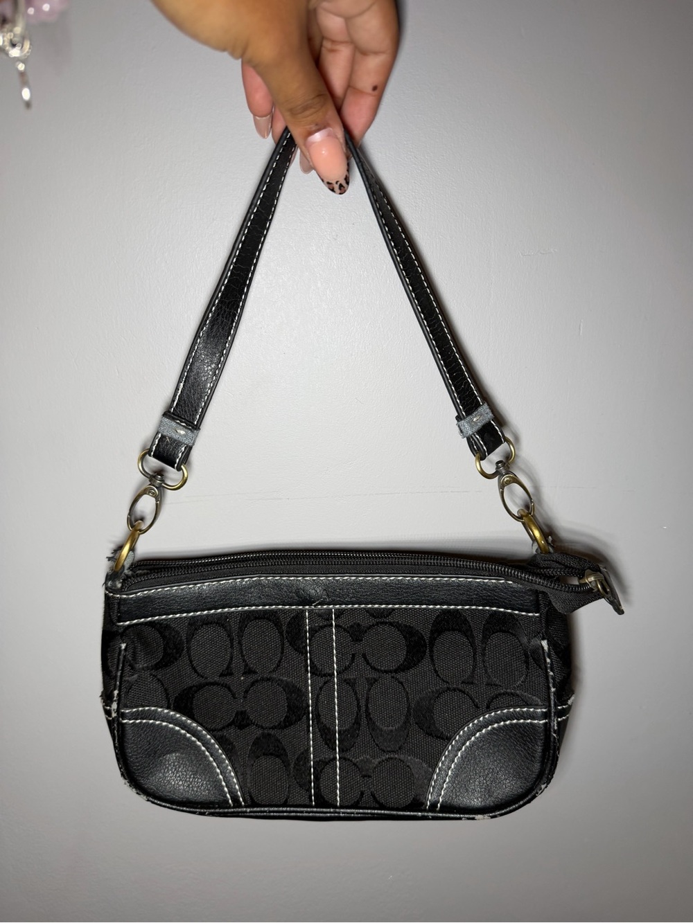 Coach Black Signature Canvas Shoulder Bag
